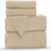 Bedding Castle, 800 Thread Count Luxury Egyptian Cotton 4pc Sheet Set - Stain Wrinkle Fade Resistant, 23 inch Deep Pocket Bedding Set (Olmypic Queen, Beige) view 2