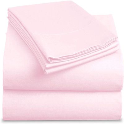 Bedding Castle, 800 Thread Count Luxury Egyptian Cotton 4pc Sheet Set - Stain Wrinkle Fade Resistant, 23 inch Deep Pocket Bedding Set (Olmypic Queen, Light Pink)