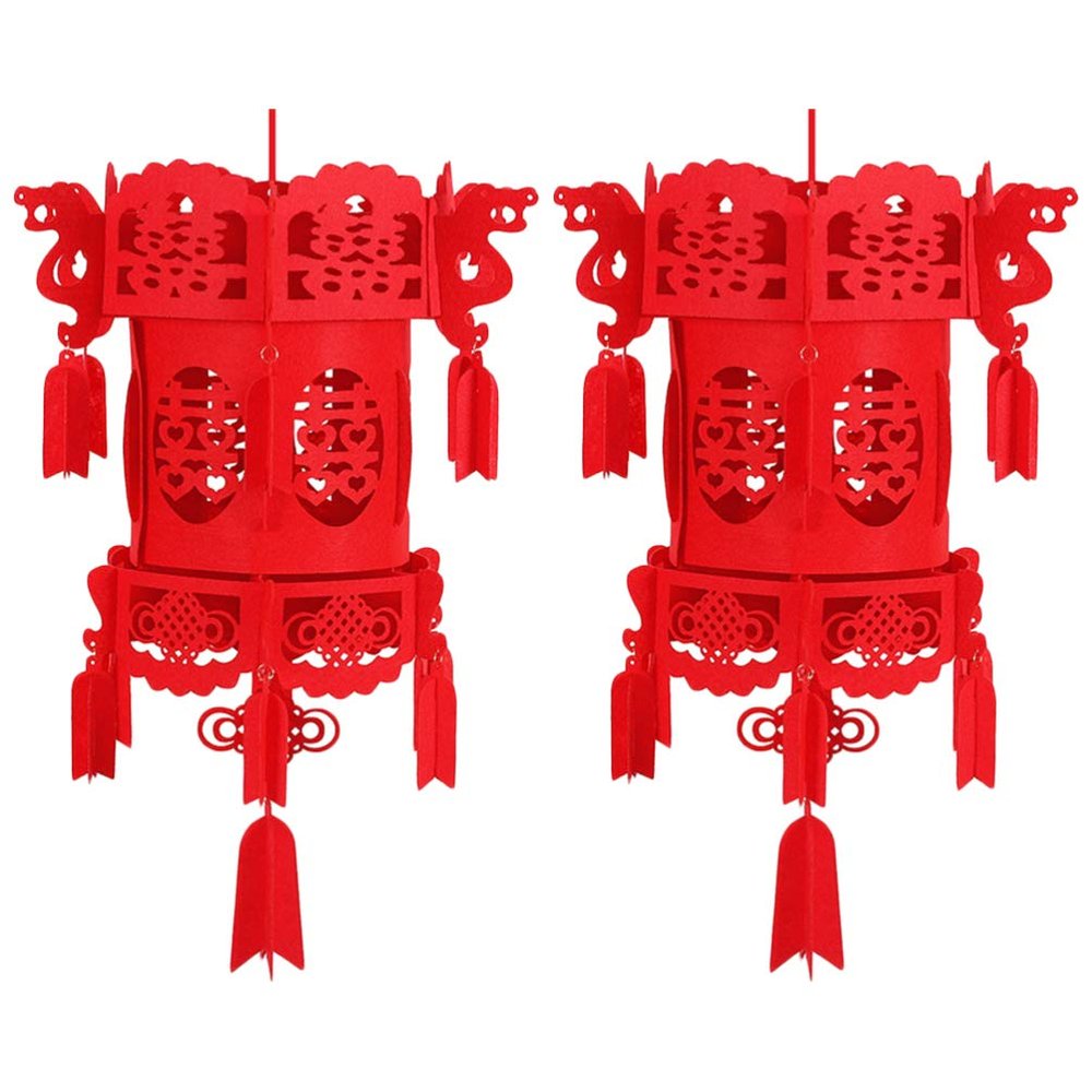 2PCS Red Decorations for Chinese New Year Wedding - Size S Red