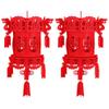2PCS Red Decorations for Chinese New Year Wedding - Size S Red view 1
