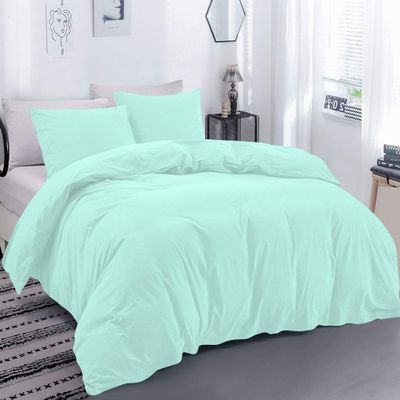 100% Egyptian Cotton Material Twin/Twin XL Size 1 Piece Zipper Duvet Cover by High Kotton 800 Thread Count Solid Pattern Aqua Blue