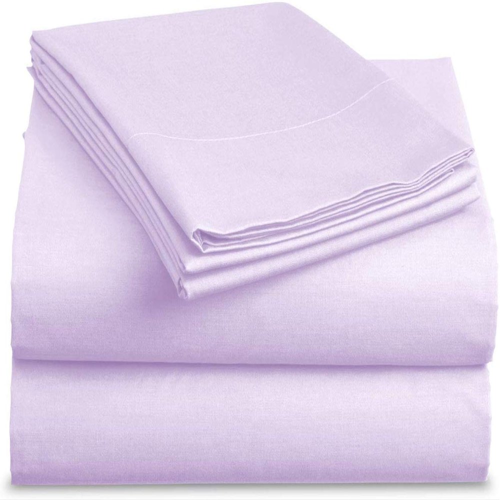 Bedding Castle, 800 Thread Count Luxury Egyptian Cotton 4pc Sheet Set - Stain Wrinkle Fade Resistant, 23 inch Deep Pocket Bedding Set (Olmypic Queen, Lavender)