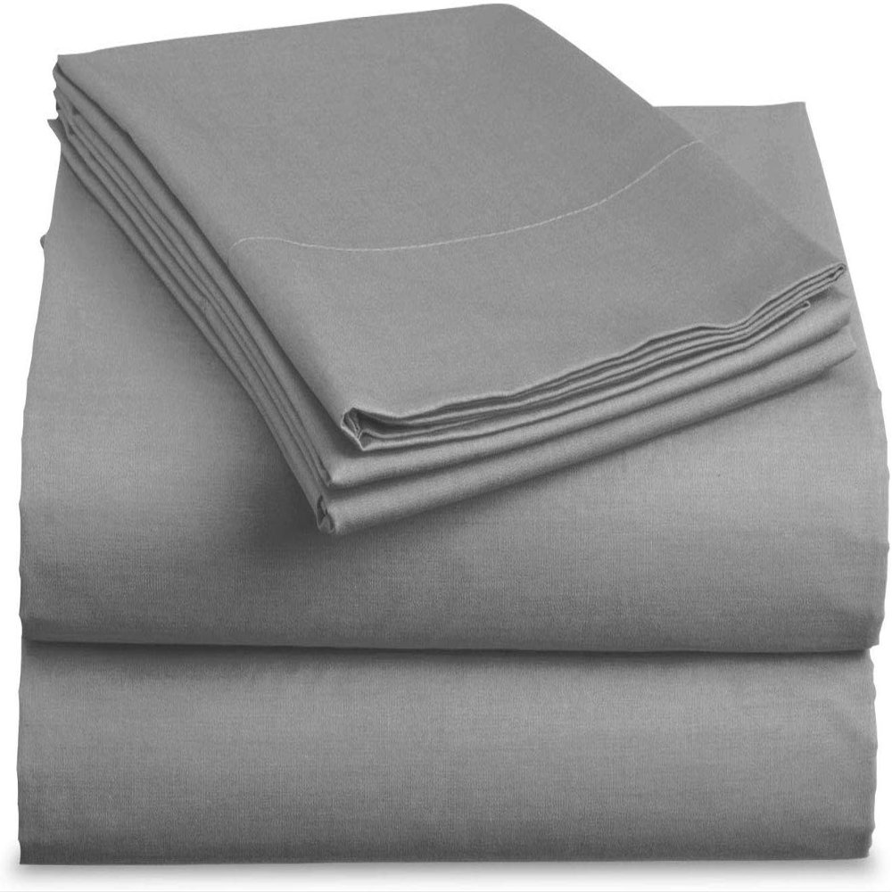 Bedding Castle, 800 Thread Count Luxury Egyptian Cotton 4pc Sheet Set - Stain Wrinkle Fade Resistant, 23 inch Deep Pocket Bedding Set (Olmypic Queen, Dark Grey)