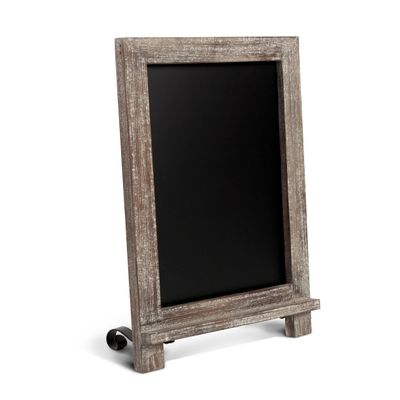 HBCY Creations Rustic Wooden Tabletop Chalkboard with Legs/Vintage Wedding Table Sign/Small Kitchen Countertop Memo Board/Antique Wooden Frame (9.5 x 14 Inches) (5- Weathered Brown)