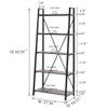 BON AUGURE 5-Tier Ladder Shelf, Industrial Leaning Bookcase, Wood and Metal Ladder Bookshelf for Living Room, Bedroom, Kitchen, Home Office (Grey Oak) view 3