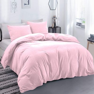 100% Egyptian Cotton Material Oversized Super King Size 1 Piece Zipper Duvet Cover by High Kotton 800 Thread Count Solid Pattern Baby Pink