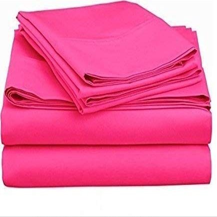 Bedding Castle, 800 Thread Count Luxury Egyptian Cotton 4pc Sheet Set - Stain Wrinkle Fade Resistant, 22 inch Deep Pocket Bedding Set (Olmypic Queen, Hot Pink)