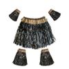 Girl Clothing Adults Hawaiian Luau Hula Skirts Set Grass Skirt Hawaiian Leaves for Beach Luau Carnival Party Costume Supplies 5pcs (Black) Girl Clothes view 1