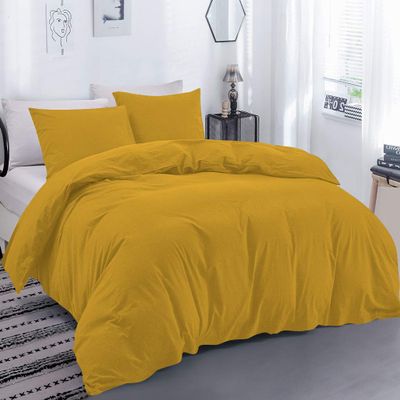 100% Egyptian Cotton Material Oversized Super King Size 1 Piece Zipper Duvet Cover by High Kotton 800 Thread Count Solid Pattern Gold