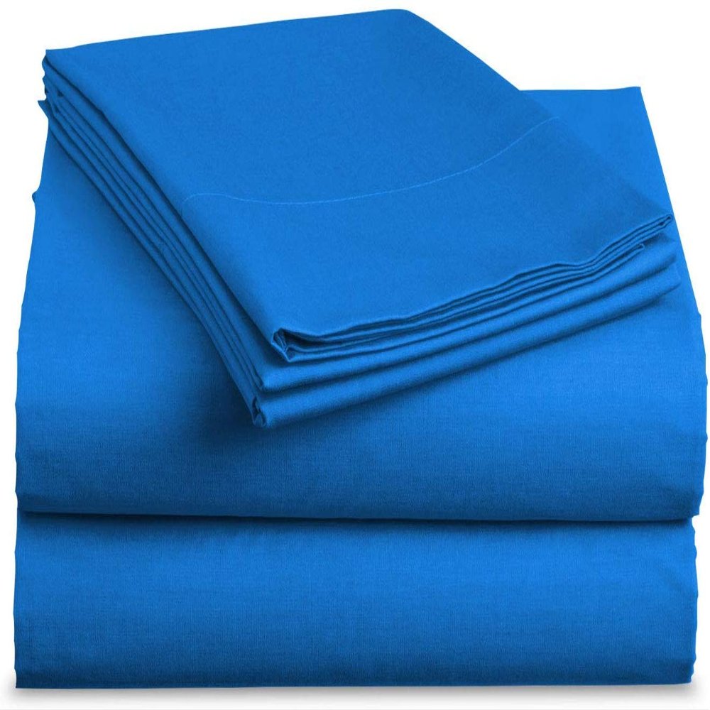 Bedding Castle, 800 Thread Count Luxury Egyptian Cotton 4pc Sheet Set - Stain Wrinkle Fade Resistant, 23 inch Deep Pocket Bedding Set (Olmypic Queen, Royal Blue)