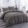 100% Egyptian Cotton Material Twin/Twin XL Size 1 Piece Zipper Duvet Cover by High Kotton 800 Thread Count Solid Pattern Dark Grey view 1