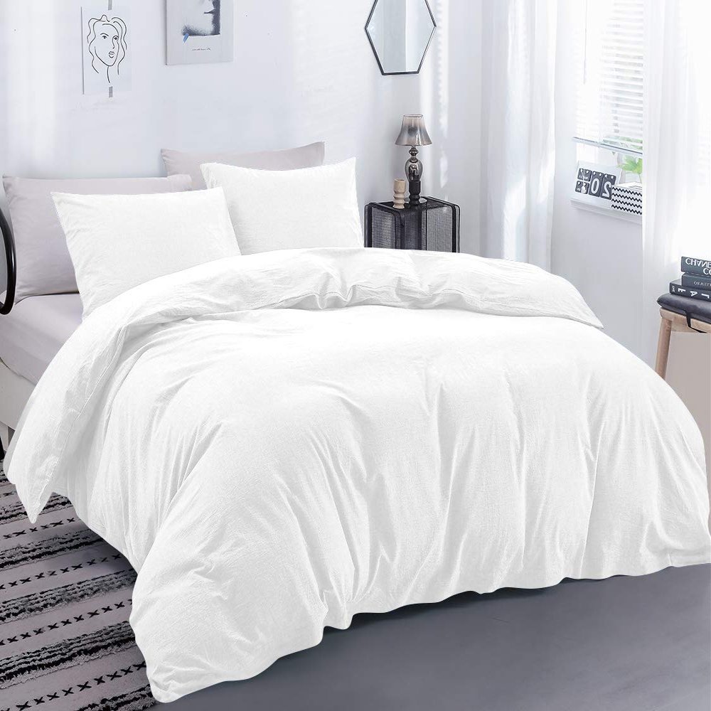 100% Egyptian Cotton Material King/California King Size 1 Piece Zipper Duvet Cover by High Kotton 800 Thread Count Solid Pattern Black