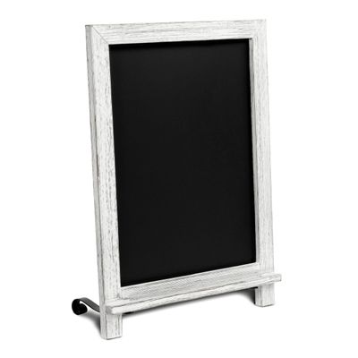 Rustic Whitewash Tabletop Chalkboard Sign/Hanging Magnetic Wall Chalkboard/Small Countertop Chalkboard Easel/Kitchen Countertop Memo Board / 12" x 17" in. Weddings, Birthdays, Baby Announcements