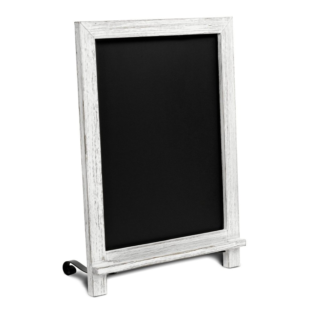 Rustic Whitewash Tabletop Chalkboard Sign/Hanging Magnetic Wall Chalkboard/Small Countertop Chalkboard Easel/Kitchen Countertop Memo Board / 12" x 17" in. Weddings, Birthdays, Baby Announcements