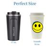 17oz Insulated Coffee Travel Mug, Stainless Steel Coffee Tumbler Cup, with Screw On Lid, Spill-Proof Lid, Leak Proof, Keep Hot Cold, BPA-free, Black view 3