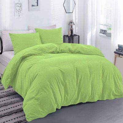 100% Egyptian Cotton Material Oversized Super King Size 1 Piece Zipper Duvet Cover by High Kotton 800 Thread Count Solid Pattern Sage