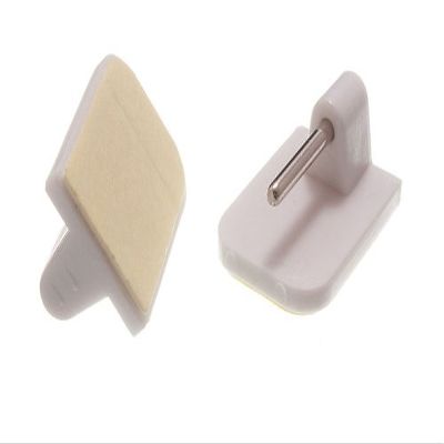 40 x Stick ON SELF Adhesive Curtain Wire END Hooks for UPVC Windows White