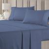Cotton 600 Thread Count- 4 Pieces Sheet Set California King Size, Medium Blue  Soft Quality 100% Bedding Sheet  Luxury 16 Inch Deep Pocket & Bedding Set with Flat Sheet, Fitted Sheet, 2 Pillow Cases view 2
