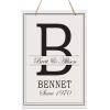 LifeSong Milestones Personalized Monogram Sign with Family Names - Home Wall Art - B Wooden Rope Hanging Gift 8 x 12 (B) view 1