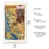 California - Wine Land of America - Vintage Pictorial Map by Amado Gonzalez c.1965 - Master Art Print (Unframed) 13in x 19in view 2