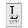 LifeSong Milestones Personalized Monogram Sign with Family Names - Home Wall Art - L Wooden Rope Hanging Gift 8 x 12 (L) view 1