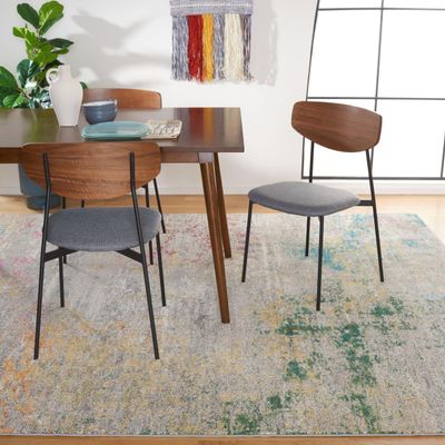 SAFAVIEH Area Rug 8x10 - Madison Collection - Large - Grey & Gold, Modern Boho Abstract Design, Non-Shedding & Easy Cleaning, Ideal for Living Room, Bedroom, Office, Dining Space (MAD440F)