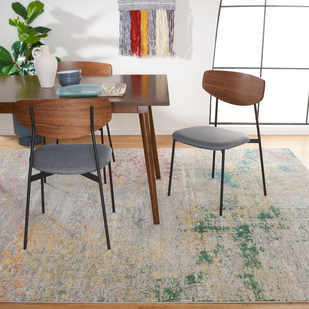 SAFAVIEH Area Rug 8x10 - Madison Collection - Large - Grey & Gold, Modern Boho Abstract Design, Non-Shedding & Easy Cleaning, Ideal for Living Room, Bedroom, Office, Dining Space (MAD440F)