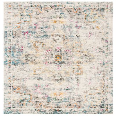 SAFAVIEH Area Rug 8x10 - Madison Collection - Large - Grey & Gold, Boho Chic Distressed Medallion Design, Non-Shedding & Easy to Clean, Ideal for Living Room, Bedroom, Dining Space (MAD473F)