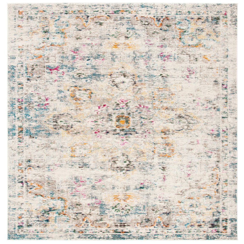 SAFAVIEH Area Rug 8x10 - Madison Collection - Large - Grey & Gold, Boho Chic Distressed Medallion Design, Non-Shedding & Easy to Clean, Ideal for Living Room, Bedroom, Dining Space (MAD473F)
