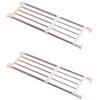 BAOYOUNI Expandable Tension Shelf Heavy Duty Metal Closet Rod DIY Divider Clothes Hanger Storage Rack Organizer for Bathroom Kitchen Cupboard Wardrobe Bookcase 19.68 to 31.49 Inches - Ivory, 2 Pack view 1
