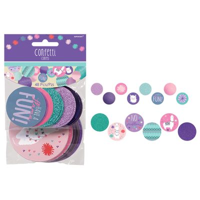 amscan Llama Fun Giant Confetti | 2" - 3" dia. | Multicolor | 48 Pcs