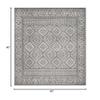 SAFAVIEH Tulum Collection Area Rug - 5' Square, Dark Grey & Ivory, Moroccan Boho Distressed Design, Non-Shedding & Easy to Clean, Ideal for Living Room, Bedroom, Dining Space (TUL264F) view 2