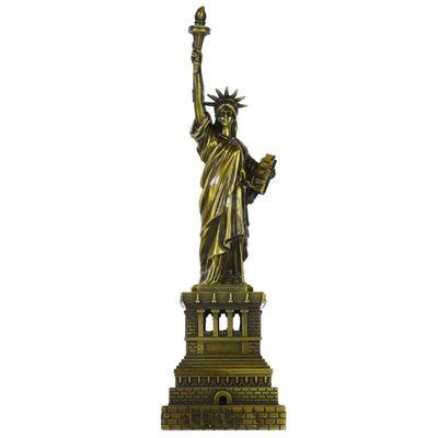 9.8" Statue of Liberty Figurine Vintage Bronze Lady Liberty with Crown & Torch, Vintage Green Patina Finish, New York Freedom Ornament for Home Decor, Office Decorations