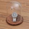 homozy 5Pcs Clear Glass Dome Cloche with Base, Antique Bell Jar Display Dome, for Plants, Succulents, Fairy Lights, Photos Brown view 4