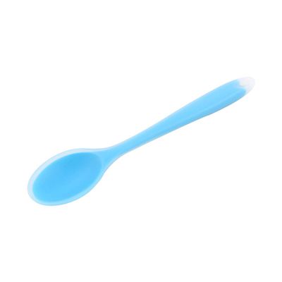 uxcell Silicone Dinner Spoon Table Spoon Dessert Spoon Utensils for Kitchen Restaurant Blue