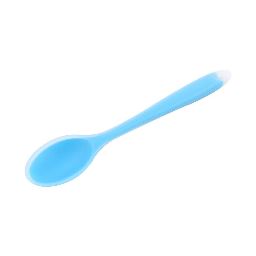 uxcell Silicone Dinner Spoon Table Spoon Dessert Spoon Utensils for Kitchen Restaurant Blue
