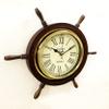 Antique Marine 18" Wooden Ship Wheel Brass Clock Nautical Wall Clock Home Decorative view 4