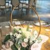 Everbon Pack of 5 Wedding Decoration Table Centerpiece Hoop Flower Stand Metal Round Vases Gold Rack Event Party Decor view 3