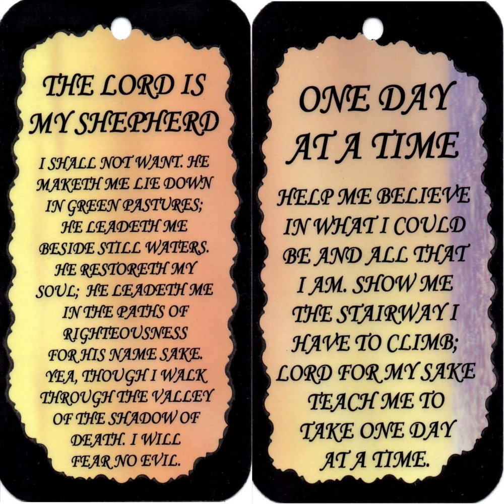 12 Sets Of 2 Inspirational 3 1/2" x 6" Kitchen Decor Signs/Plaques Sayings 1028 and 1030 The Lord Is My Shepherd, One Day At A Time Birthday Christmas Friendship House Warming Anytime Gifts 24 total pieces