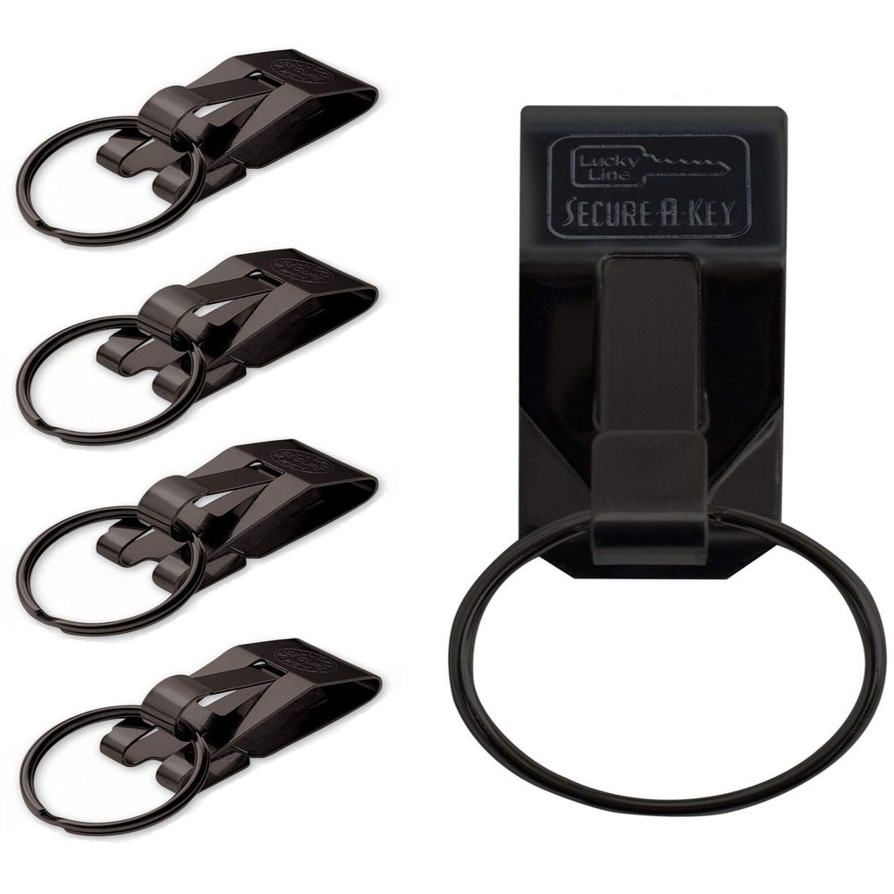 Lucky Line The Original Secure-A-Key Slip-On for Wide Belts, 5 Per Pack (47005)", Black