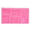 Fdit Castle House Silicone Baking Mold, Christmas Tree Cake Chocolate Decorating, Food Grade, 7.9x4.7x0.6 Inch, Heat Resistant view 1