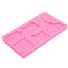 Fdit Castle House Silicone Baking Mold, Christmas Tree Cake Chocolate Decorating, Food Grade, 7.9x4.7x0.6 Inch, Heat Resistant view 2