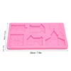 Fdit Castle House Silicone Baking Mold, Christmas Tree Cake Chocolate Decorating, Food Grade, 7.9x4.7x0.6 Inch, Heat Resistant view 3