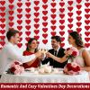100 Hearts Felt Valentines Garland Valentines Day Decorations 4 Pack (Each 10ft) Heart Hanging String Garland Galentines Day Wedding Anniversary Birthday Home Decor Windows Background Party Supplies view 3