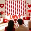 100 Hearts Felt Valentines Garland Valentines Day Decorations 4 Pack (Each 10ft) Heart Hanging String Garland Galentines Day Wedding Anniversary Birthday Home Decor Windows Background Party Supplies view 4
