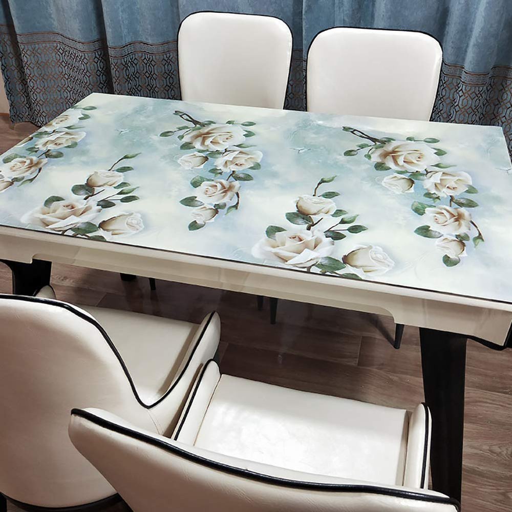 1.2Mm Thick Soft Glass Table Covers Not Transparent Kawaii Marble Fruit Pattern PVC Tablecloth Home Textile Oil Proof Placemats,D,80x120cm