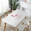 TALSOFA Flamingo Print PVC Soft Glass Tablecloth,Waterproof Oilproof Plastic Dining Table Cover Dressing Table Dustproof Mat Home Decor,A,60x120cm view 1