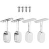 MroMax 4Pcs 0.63" x 1.18"(WxL) Oval Closet Rod Support Zinc Alloy Middle Mounting Bracket with Installation Screws Electroplated Surface Wardrobe Flange Holder Closet Shelf Rod Brackets Half Pass view 1