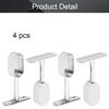 MroMax 4Pcs 0.63" x 1.18"(WxL) Oval Closet Rod Support Zinc Alloy Middle Mounting Bracket with Installation Screws Electroplated Surface Wardrobe Flange Holder Closet Shelf Rod Brackets Half Pass view 4