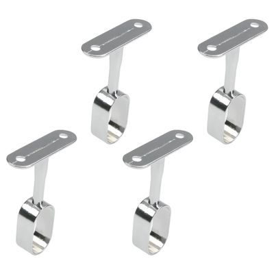 MroMax 4Pcs 0.63" x 1.18"(WxL) Oval Closet Rod Support Zinc Alloy Middle Mounting Bracket with Installation Screws Electroplated Surface Wardrobe Flange Holder Closet Shelf Rod Brackets Full Pass